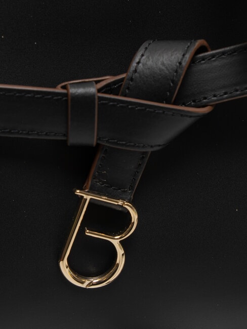 AMELIA Bolso de piel con charm negro - Bolsos Mujer