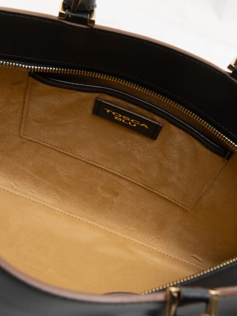 AMELIA Bolso de piel con charm negro - Bolsos Mujer