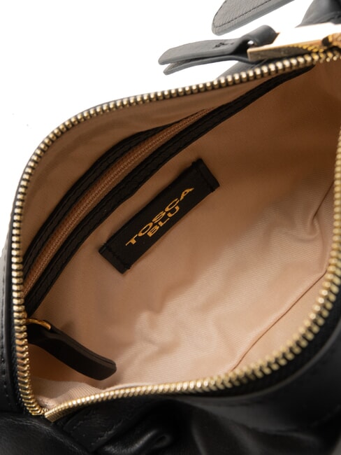 ANGIE Bolso bandolera pequeño de piel negro - Bolsos Mujer