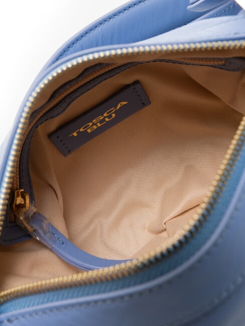 ANGIE Bolso bandolera pequeño de piel azul - Bolsos Mujer