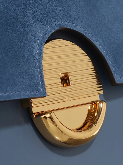 SFERA Bolso bandolera de piel con solapa dril - Bolsos Mujer