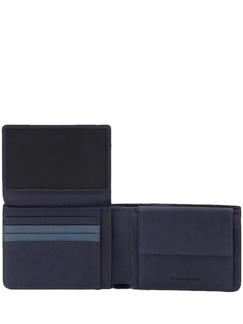 PAAVO Monedero de piel con solapa azul - Carteras Hombre