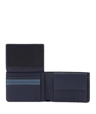 PIQUADRO PAAVO Monedero de piel con solapa azul - Carteras Hombre - 2