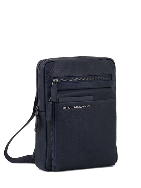 PAAVO Bolso grande para iPad de piel azul - Bandoleras Hombre