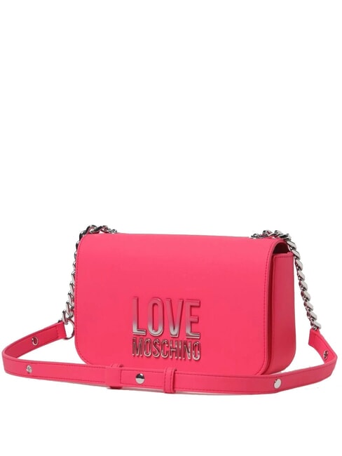 LETTERING BICOLOR Bolso de hombro fucsia - Bolsos Mujer