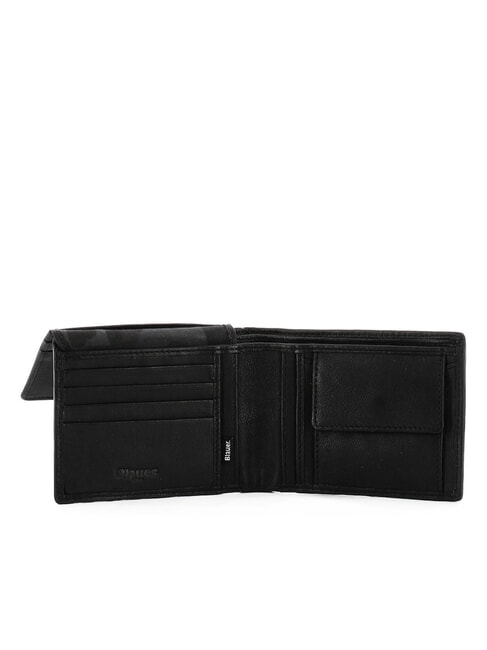FIRSTCLASS Cartera de piel con solapa y monedas NEGRO - Carteras Hombre