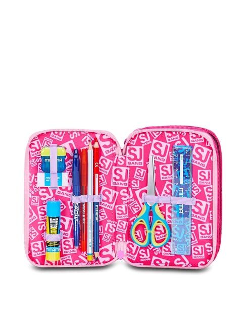 FLYUNICORN GIRL Estuche con 3 cremalleras y material escolar incluido fuxiafluo - Estuches y Accesorios