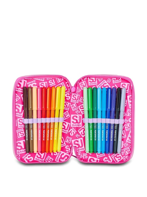 FLYUNICORN GIRL Estuche con 3 cremalleras y material escolar incluido fuxiafluo - Estuches y Accesorios