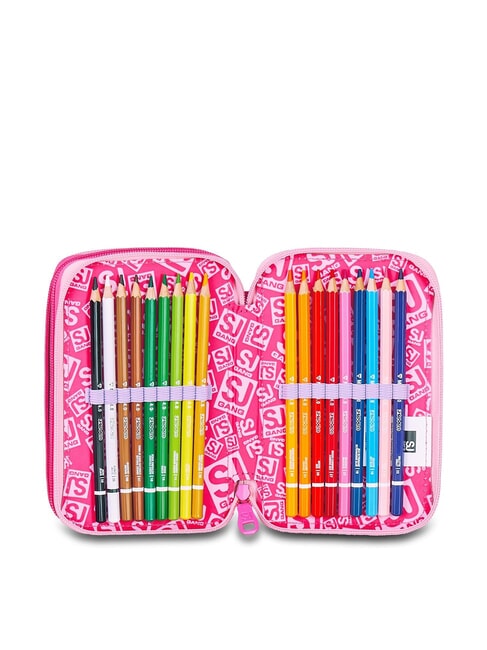FLYUNICORN GIRL Estuche con 3 cremalleras y material escolar incluido fuxiafluo - Estuches y Accesorios