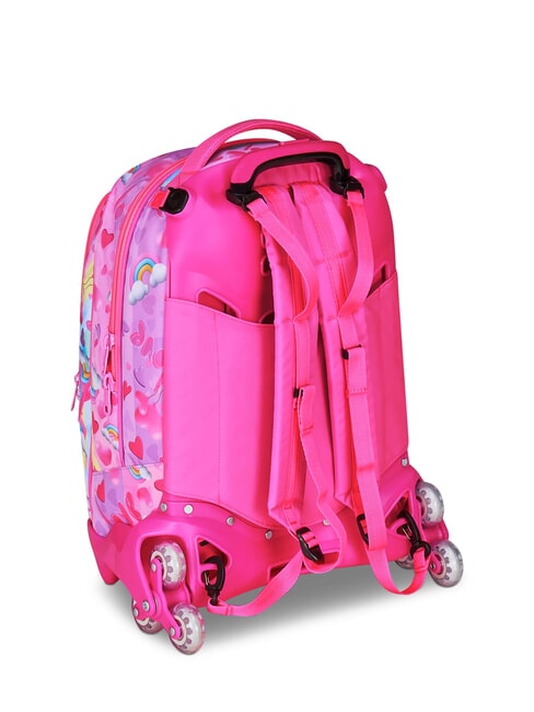 FLYUNICORN GIRL 3WD Mochila con ruedas desmontable, 3 ruedas fuxiafluo - Mochilas con ruedas
