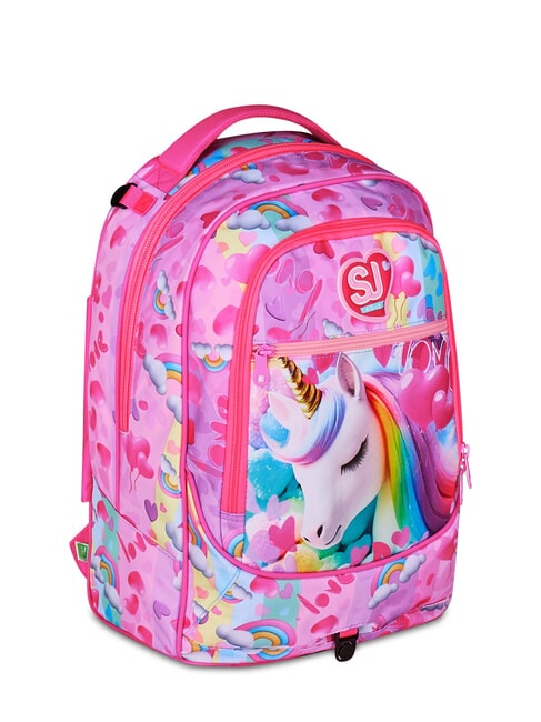 FLYUNICORN GIRL 3WD Mochila con ruedas desmontable, 3 ruedas fuxiafluo - Mochilas con ruedas