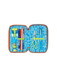 SJGANG TINYPATCH BOY Estuche con 3 cremalleras y material escolar incluido turquesa brillante - Estuches y Accesorios - 3