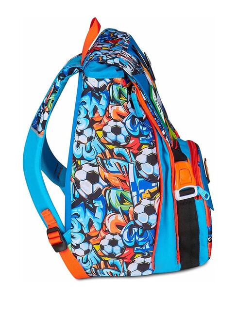 TINYPATCH BOY Mochila expandible con parche turquesa brillante - Mochilas Escuela & Tiempo Libre
