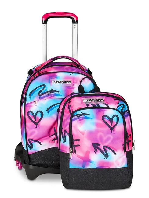 PAINT GIRL JACK 3WD Trolley 2 Mochilas Desmontables, 3 ruedas RODAMINA ROJA - Mochilas con ruedas