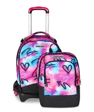 SEVEN PAINT GIRL JACK 3WD Trolley 2 Mochilas Desmontables, 3 ruedas RODAMINA ROJA - Mochilas con ruedas - 2
