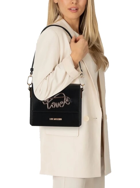 CURSIVE LOGO Bolso de hombro con correa para el hombro negro - Bolsos Mujer