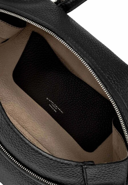 GILDA Bolso de hombro de piel martillada negro - Bolsos Mujer