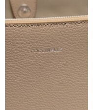 COCCINELLE SWAP Bolso de mano de cuero martillado rosa polvo - Bolsos Mujer - 5