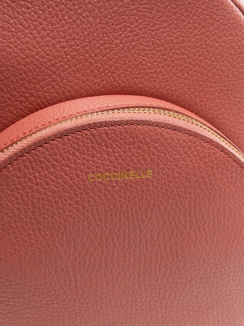 ALPHA Mochila de piel martillada con bolsillo maceta - Bolsos Mujer