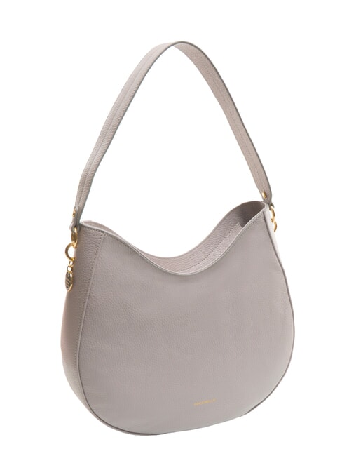 ALPHA Bolso de hombro de piel martillada gris claro - Bolsos Mujer