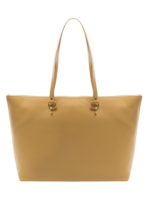 ALPHA Bolsa de compras de cuero martillado beige fresco - Bolsos Mujer