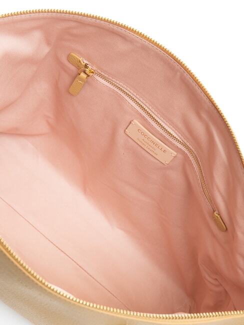 ALPHA Bolsa de compras de cuero martillado beige fresco - Bolsos Mujer