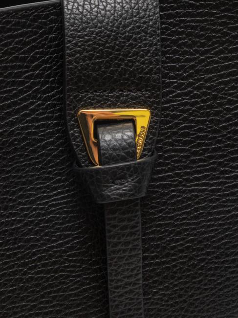 ALBA Bolso de mano de cuero martillado negro - Bolsos Mujer