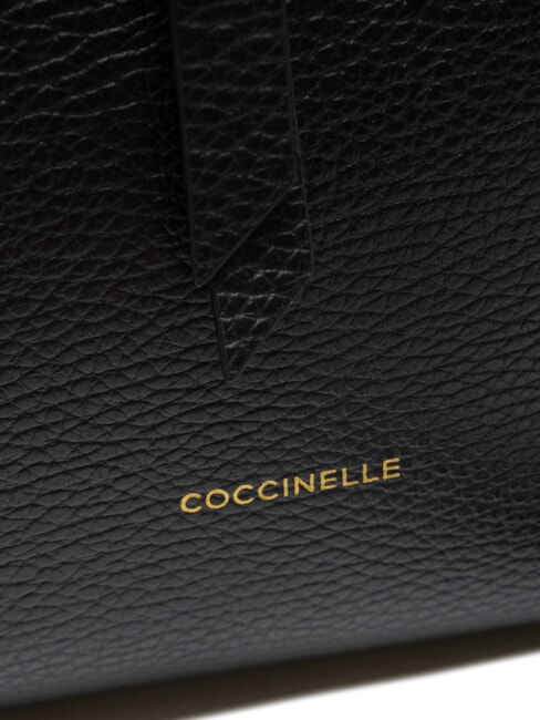 ALBA Bolso de mano de cuero martillado negro - Bolsos Mujer