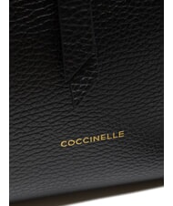 COCCINELLE ALBA Bolso de mano de cuero martillado negro - Bolsos Mujer - 6