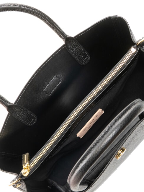 ALBA Bolso de mano de cuero martillado negro - Bolsos Mujer