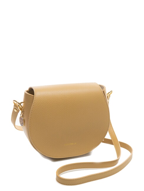 ALPHA Mini bolso de hombro de piel martillada beige fresco - Bolsos Mujer