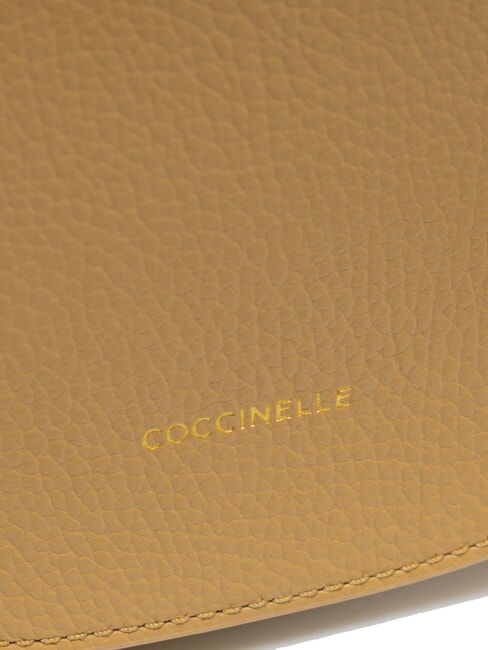 ALPHA Mini bolso de hombro de piel martillada beige fresco - Bolsos Mujer