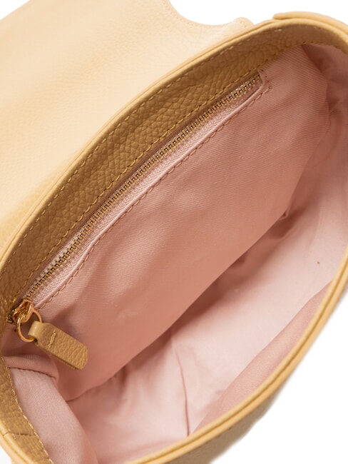 ALPHA Mini bolso de hombro de piel martillada beige fresco - Bolsos Mujer