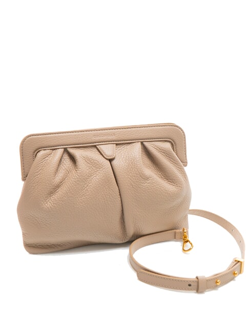 DILETTA SOFT Bolso de mano de piel martillada rosa polvo - Bolsos Mujer