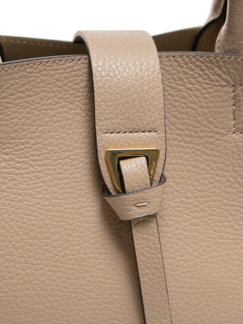 ALBA Bolso de mano de cuero martillado rosa polvo - Bolsos Mujer