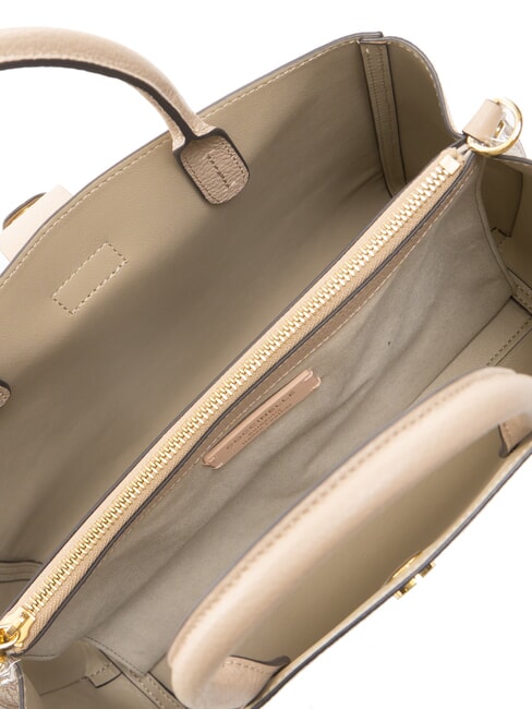 ALBA Bolso de mano de cuero martillado rosa polvo - Bolsos Mujer