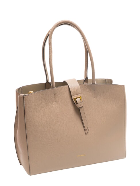 ALBA Bolso de hombro de piel martillada rosa polvo - Bolsos Mujer