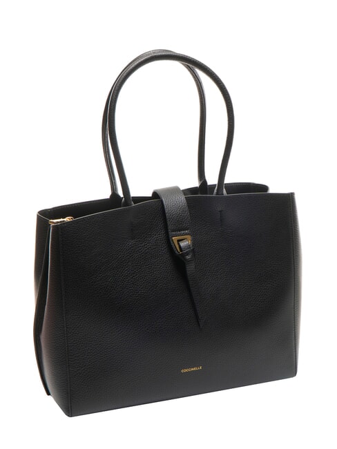 ALBA Bolso de hombro de piel martillada negro - Bolsos Mujer