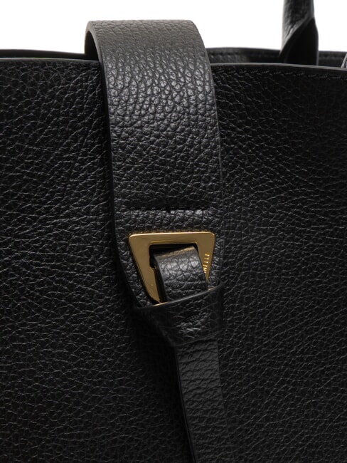 ALBA Bolso de hombro de piel martillada negro - Bolsos Mujer