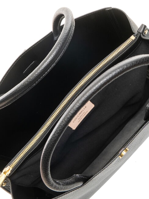 ALBA Bolso de hombro de piel martillada negro - Bolsos Mujer