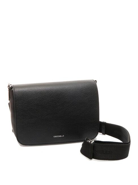 ARIES Bolso de hombro de piel martillada negro - Bolsos Mujer
