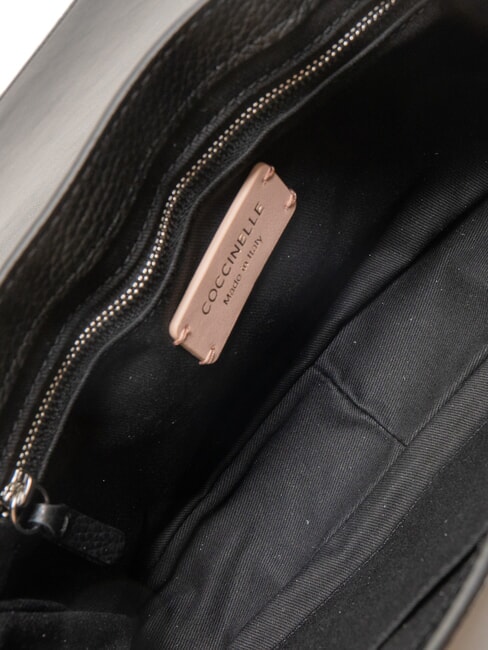 ARIES Bolso de hombro de piel martillada negro - Bolsos Mujer