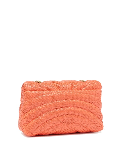 LOVE PUFF Mini bolso de hombro en rafia rojo mandarina-oro antiguo - Bolsos Mujer
