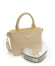 LOVE MOSCHINO MADE WITH LOVE Mini bolso de mano, con bandolera Marfil - Bolsos Mujer - 2