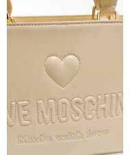 LOVE MOSCHINO MADE WITH LOVE Mini bolso de mano, con bandolera Marfil - Bolsos Mujer - 4