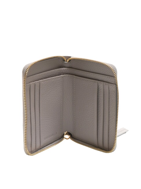 VOILE Cartera mediana de cuero con cremallera alrededor gris claro - Carteras Mujer