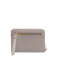 COCCINELLE VOILE Cartera mediana de cuero con cremallera alrededor gris claro - Carteras Mujer - 3