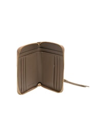 COCCINELLE VOILE Cartera mediana de cuero con cremallera alrededor topo cálido - Carteras Mujer - 2