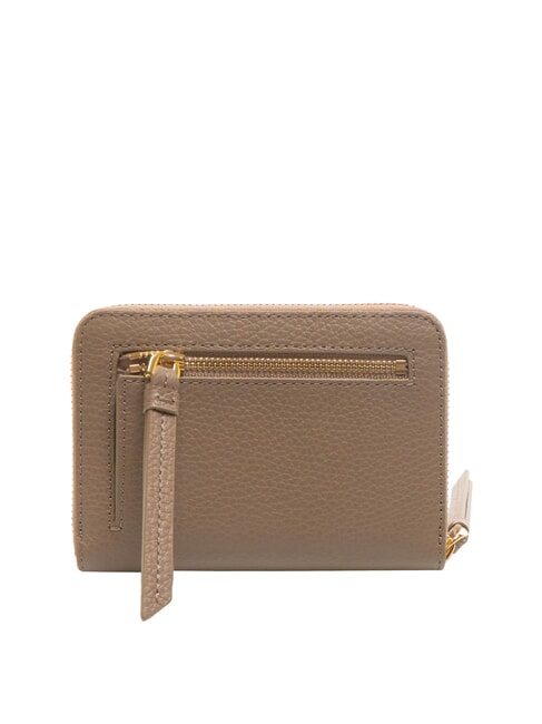 VOILE Cartera mediana de cuero con cremallera alrededor topo cálido - Carteras Mujer