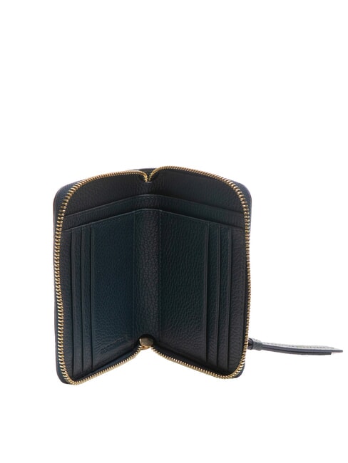 VOILE Cartera mediana de cuero con cremallera alrededor azul medianoche - Carteras Mujer